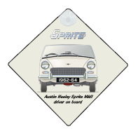 Austin Healey Sprite MkII 1962-64 (wire wheels) Car Window Hanging Sign